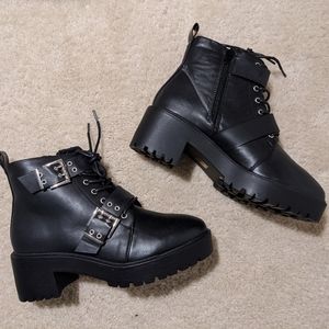 Black Asos Biker Boots NWT